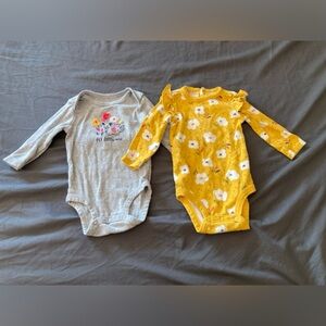 2 Carters Onesies with Sleeves